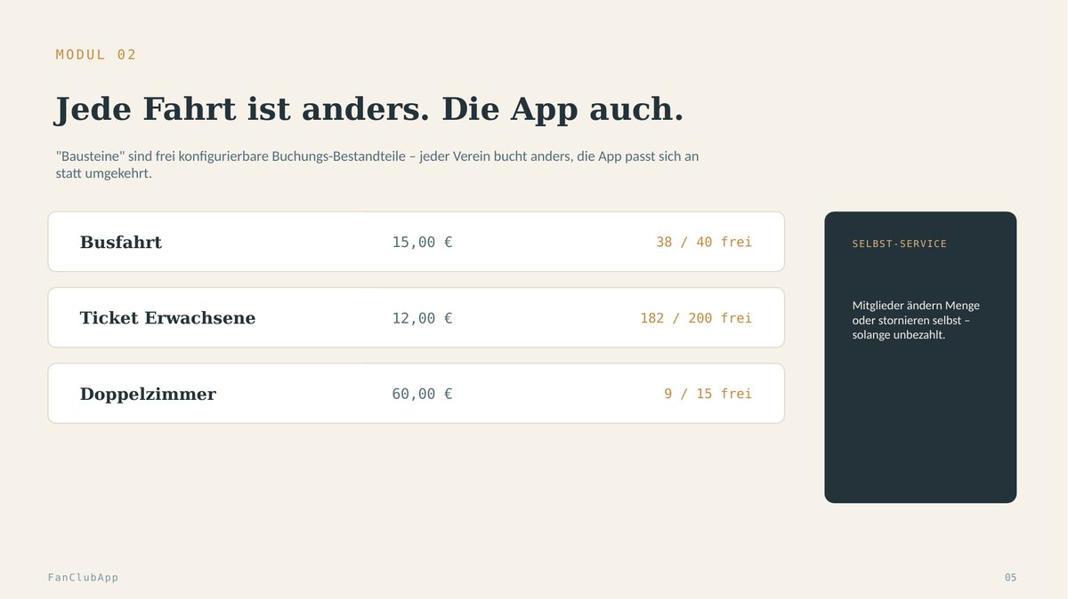 Folie 5 der FanClubApp-Präsentation